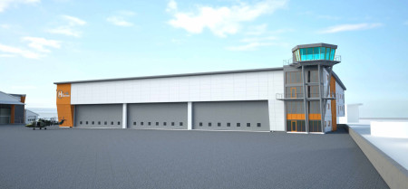 helioperations hangar portland render front elevation