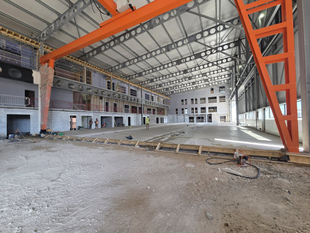 helioperations hangar portland steel frame interior