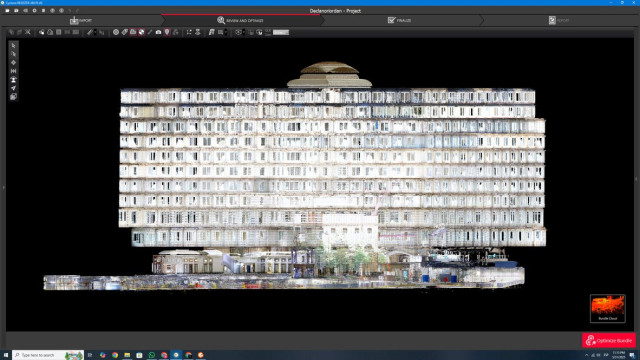 canary wharf scan to bim registered point cloud