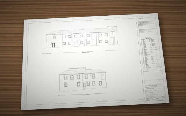 portland lodge hotel dorset elevations 02 04 printed drawing