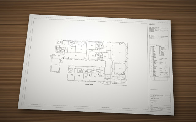portland lodge hotel dorset ground floor plan printed drawing
