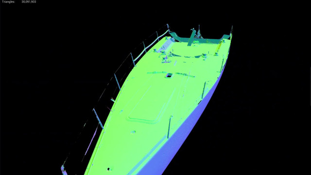 tschuss fast 40 yacht scan mesh bow