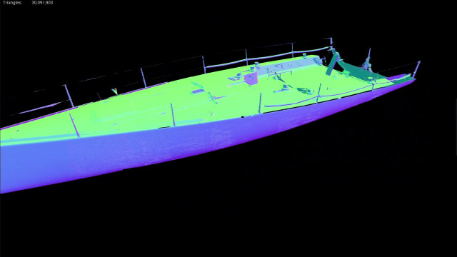 tschuss fast 40 yacht scan mesh deck and hull